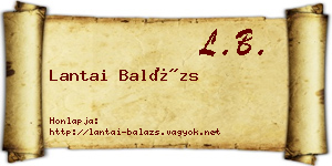 Lantai Balázs névjegykártya